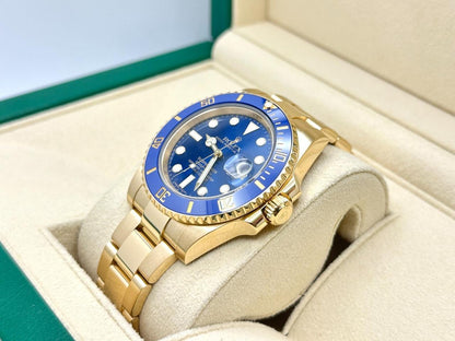 Submariner Date automatic luxury watch with blue dial and blue ceramic bezel
