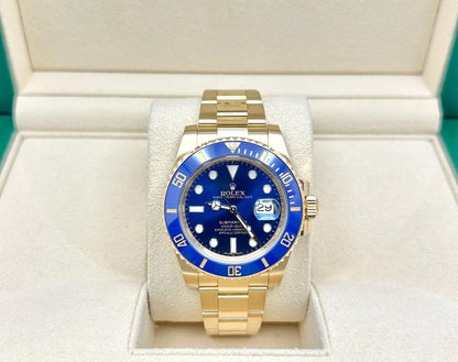 Submariner Date automatic luxury watch with blue dial and blue ceramic bezel