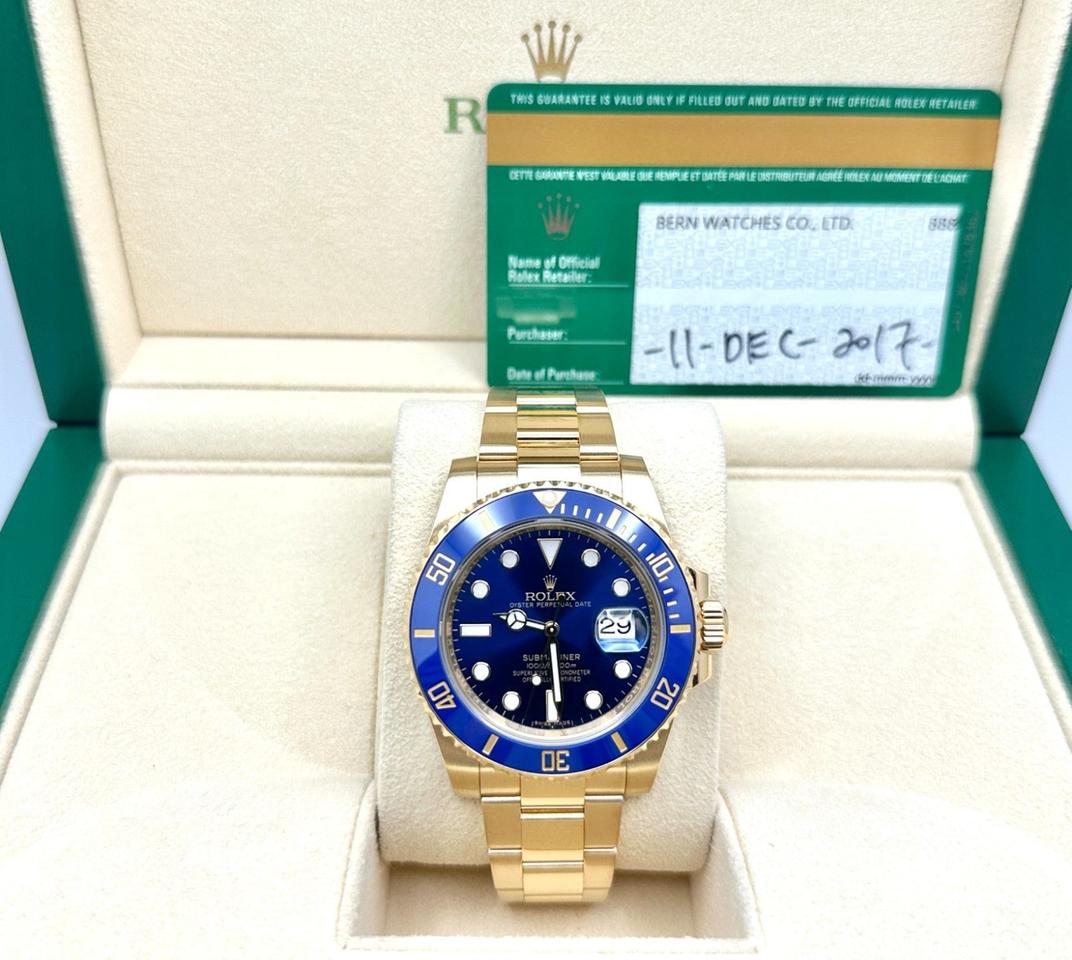Submariner Date automatic luxury watch with blue dial and blue ceramic bezel