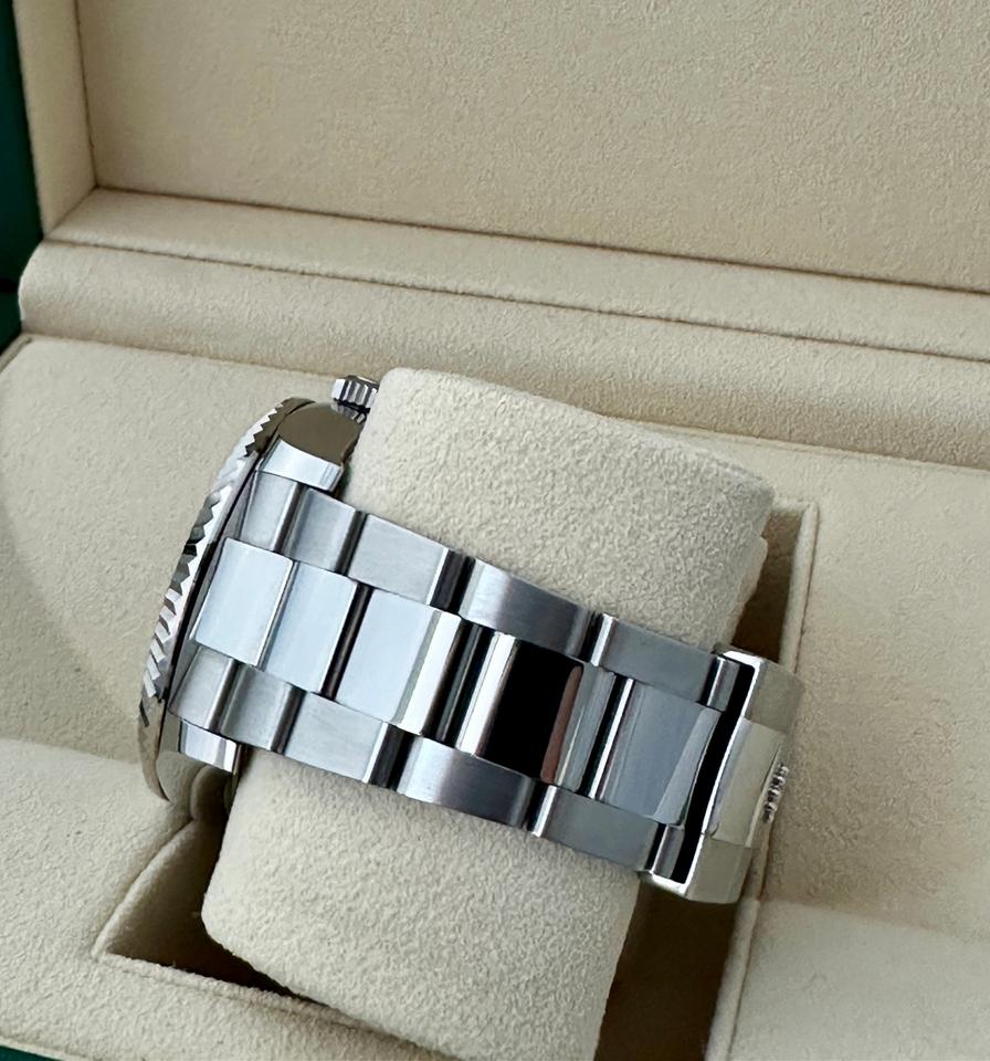 Sky-Dweller automatic luxury watch with blue dial and Oyster bracelet