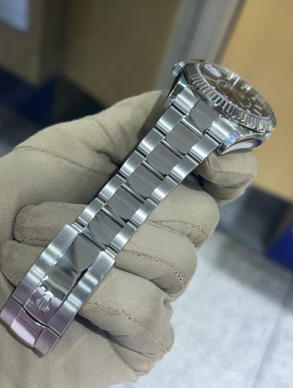 Rolex Sky-Dweller automatic luxury watch with black dial